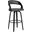 Shelly 26 Inch Counter Height Swivel Gray Faux Leather and Black Wood Bar Stool