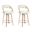 Shelly Counter Height Swivel Bar Stool Set of 2 In Patterned Oak and White