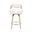 Shelly Counter Height Swivel Barstool with Faux Leather Upholstered Seat In White and Oak
