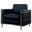 Sherry 36 Inch Modern Faux Leather Accent Chair In Black