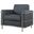 Sherry 36 Inch Modern Faux Leather Accent Chair In Dark Gray