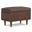 Shiloh Vegan Faux Leather Small Storage Ottoman In Distressed Chestnut Brown