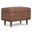 Shiloh Vegan Faux Leather Small Storage Ottoman In Distressed Saddle Brown