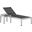 Shore Silver and Black 2 Piece Outdoor Patio Aluminum Set