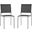 Shore Silver and Black Side Chair Outdoor Patio Aluminum Set of 2