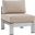 Shore Silver Beige Armless Outdoor Patio Aluminum Chair