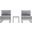 Shore Silver Gray 3 Piece Outdoor Patio Aluminum Sectional Sofa Set