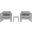 Shore Silver Gray 3 Piece Outdoor Patio Aluminum Set EEI-2599-SLV-GRY