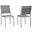Shore Silver Gray Side Chair Outdoor Patio Aluminum Set of 2