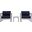 Shore Silver Navy 3 Piece Outdoor Patio Aluminum Set