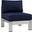 Shore Silver Navy Armless Outdoor Patio Aluminum Chair