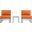 Shore Silver Orange 3 Piece Outdoor Patio Aluminum Sectional Sofa Set EEI-2598-SLV-ORA