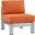 Shore Silver Orange Armless Outdoor Patio Aluminum Chair