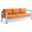 Shore Silver Orange Outdoor Patio Aluminum Sofa