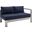 Shore Sunbrella Fabric Aluminum Outdoor Patio Right-Arm Loveseat EEI-4222-SLV-NAV