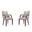 Shubert Faux Leather and Velvet Dining Armchair Set of 2 In Light Grey