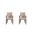 Shubert Faux Leather and Velvet Dining Armchair Set of 2 In Tan