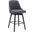 Sicily 26 Inch Swivel Black Wood Counter Stool In Gray Faux Leather