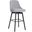 Sicily 26 Inch Swivel Black Wood Counter Stool In Light Gray Fabric