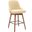 Sicily 26 Inch Swivel Walnut Wood Counter Stool In Cream Faux Leather