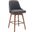 Sicily 26 Inch Swivel Walnut Wood Counter Stool In Gray Faux Leather