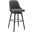 Sicily 30 Inch Swivel Black Wood Bar Stool In Gray Faux Leather