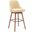 Sicily 30 Inch Swivel Walnut Wood Bar Stool In Cream Faux Leather