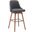Sicily 30 Inch Swivel Walnut Wood Bar Stool In Gray Faux Leather