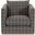 Siena Plinth Base Swivel Club Chair In Windowpane Steel and Natural Gray