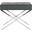 Sienna Black and Chrome Ottoman