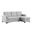 Sierra 84 Inch Linen Reversible Sleeper Sectional Sofa with Storage Chaise In Light Gray