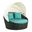 Siesta Espresso Turquoise Canopy Outdoor Patio Daybed EEI-642-EXP-TRQ