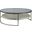 Signature Designs Cumulus Capiz Large Round Cocktail Table In Champagne