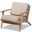 Sigrid Mid-Century Modern Light Grey Fabric Upholstered Antique Oak Finished Wood Armchair