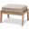 Sigrid Mid-Century Modern Light Grey Fabric Upholstered Antique Oak Finished Wood Ottoman