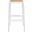 Silus Backless Cane Bar Stool in White and Natural