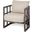 Skylar I Cream Fabric Covered Cushioned Demi-Lune Wooden Frame Accent Chair