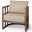 Skylar Ii Tan Fabric Covered Cushioned Demi-Lune Wooden Frame Accent Chair