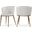 Skylar Vegan Leather Dining Chair Set of 2 In White/Brushed Gold