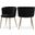 Skylar Velvet Dining Chair Set of 2 In Black/Brushed Gold