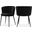 Skylar Velvet Dining Chair Set of 2 In Black/Matte Black