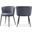 Skylar Velvet Dining Chair Set of 2 In Grey/Matte Black