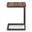 Skyler Solid Mango and Metal Wide C Side Table In Dark Cognac Brown