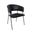 Slate Vegan Leather Metal Armchair Set of 2 In Black