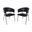 Slate Vegan Leather Metal Armchair Set of 2 In Black