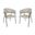 Slate Vegan Leather Metal Armchair Set of 2 In Stone Gray