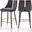 Sleek Velvet Stool Set of 2 In Grey