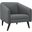 Slide Upholstered Fabric Armchair In Gray