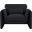 Sloan Velvet Fabric Chair In Black