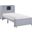 Sloane Twin Bookcase Platform Bed with Hidden Desk, Stool and Storage Bench In Gray